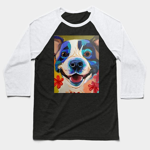 Happy dog Baseball T-Shirt by meltubs76